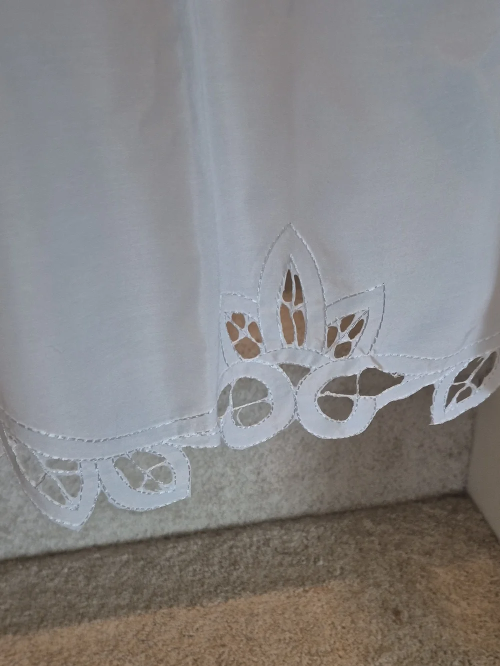 Mainstays White Cutwork Lace Battenberg Valance 60x16